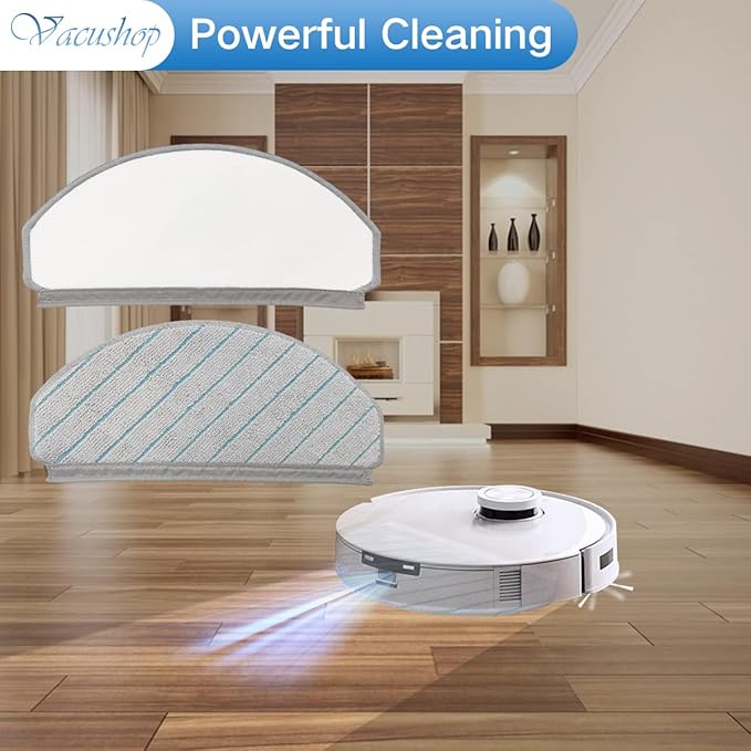 Vacuum Accessories Replacement for Ecovacs T10 Plus Reusable Hard Floor Expert Wet Compatible Microfiber Soft x4 Mop Pad