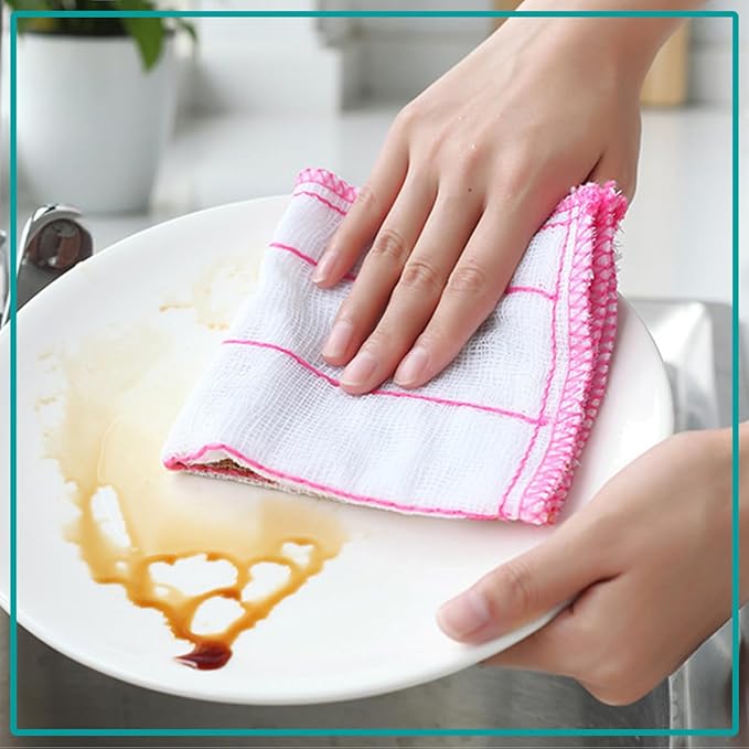 10Pcs Simply Natural Wood Fiber Cleaning Cloths Microfiber Cleaning Wipes Absorbent Dish Cloths Reusable Kitchen Towels,11.8" x 11.8"