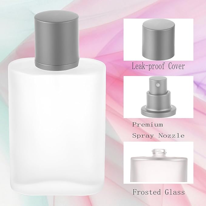 100ml/3.4oz Frosted Glass Spray Bottles Perfume Atomizer Refillable Fine Mist Spray Empty Perfume Bottles dispenser 3 Pack
