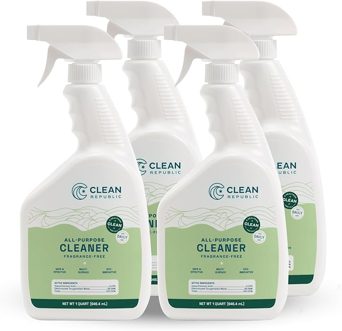 All-Purpose Cleaner, Daily Use Cleaning Spray for Kitchens, Bathrooms, and More, 32 Fluid Ounce Bottle, 4-Pack