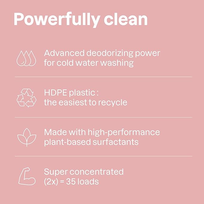 ATTITUDE Baby Laundry Detergent, EWG Verified, Plant and Mineral-Based Formula, HE Compatible, Vegan Household Products, Pear Nectar, 35 Loads, 35.5 Fl Oz