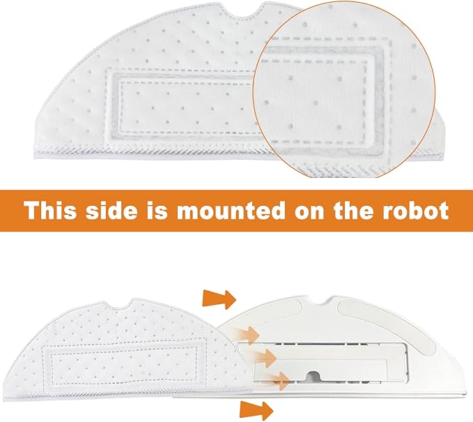 Disposable Mop Pads, 20pcs Wet Mop Pads, Fast Water Absorption, Easy Install, Compatible with Xiaomi Roborock S7, S7+, T7s, T7 Splus