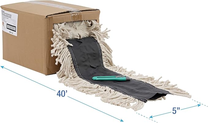 Boardwalk BWKFF40 5 in. Flash Forty Disposable Cotton Dustmop - Natural