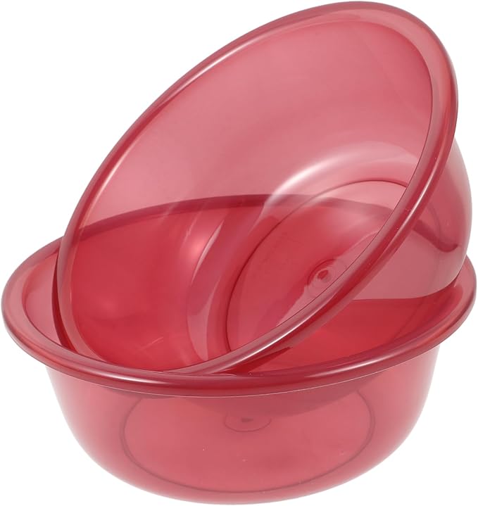 Round Plastic Wash Basin: 2pcs Stackable Camping Dishpan Vegetable Fruit Dish Tub Foot Soak Tub Laundry Hand Wash Bucket Dish Pans for Washing Storage Cleaning Supplies