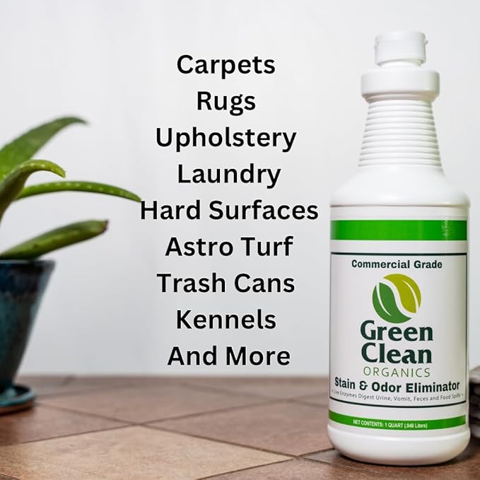 Stain & Odor Eliminator For Strong Odor - Enzyme Cleaner and Urine Remover - Multi Purpose - Laundry Deodorizer and Carpet Spotter- Organic Waste Remover for All Surface
