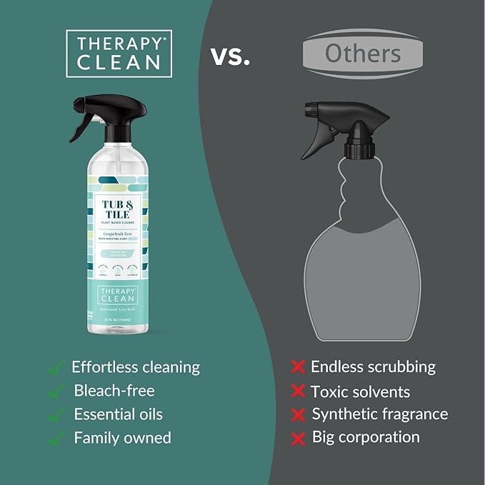 Therapy Clean Tub & Tile + All Purpose Cleaner Bundle – 24 oz Bathroom Cleaner + 24 oz Juniper & Lemon Zest