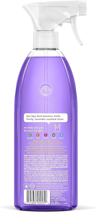 Method All-Purpose Cleaner 3 Scent Variety Pack, 1 Pink Grapefruit, 1 Clementine, 1 French Lavender, 28 Fl Oz