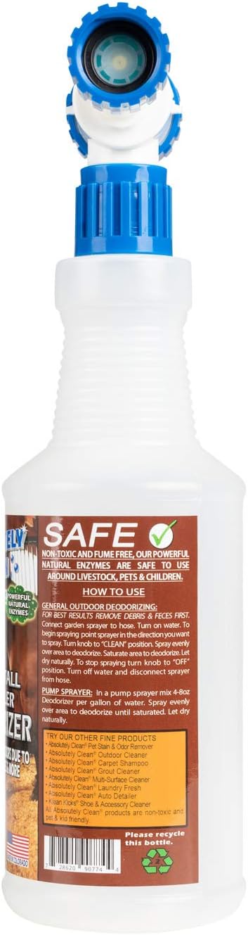 Barn, Stall, or Horse Trailer Deodorizer, Natural-Based Cleaning Spray (32oz)