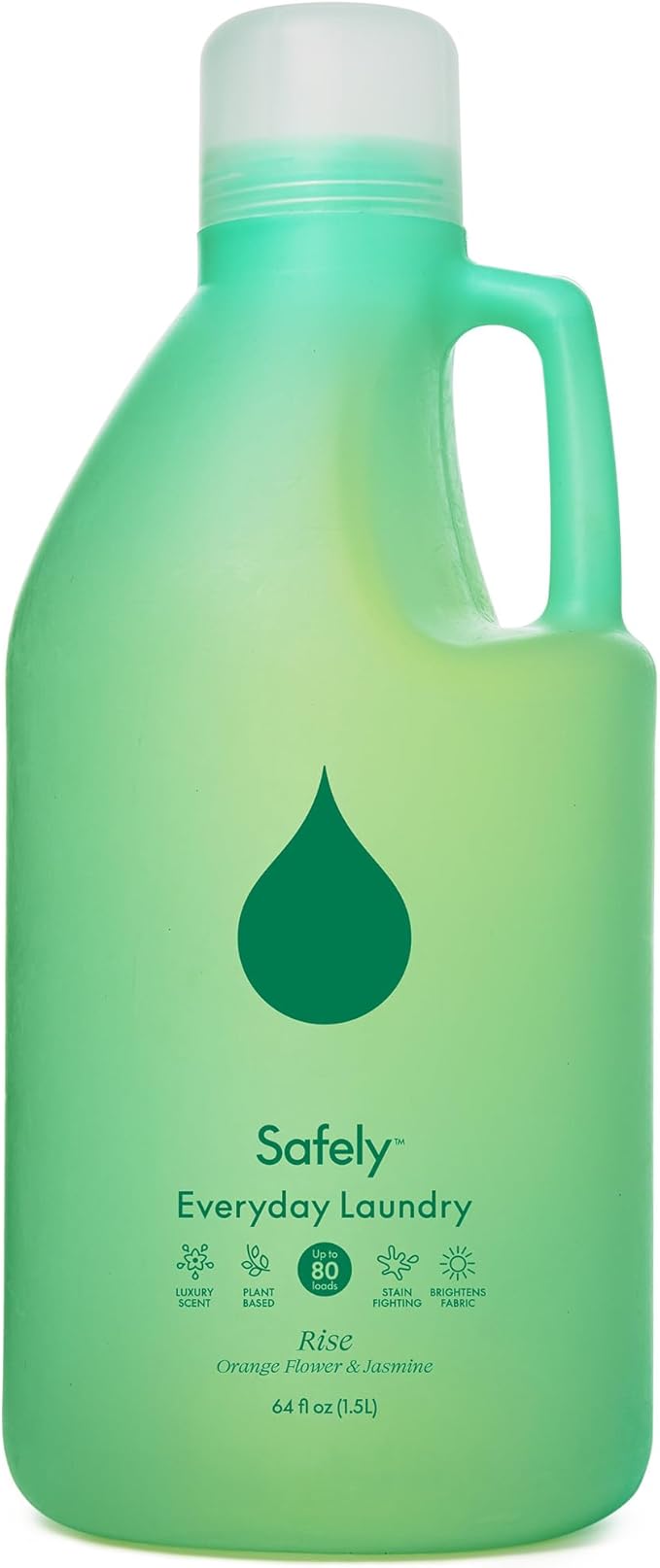 Safely Everyday Laundry Detergent Liquid Soap,Rise 1 Pack–Plant Powered,Natural & Highly Concentrated-Fight Stains & Wash Away Dirt, Impurities While Preserving Colors, Gentle On Skin, 64 fl oz