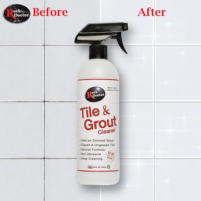 Rock Doctor Tile and Grout 24oz.Rock Doctor Natural Tile and Grout Cleaner, Remove Stains Dirt, Oil, and Soap Scum, Heavy Duty Non-Abrasive Tile Cleaner, Natural Formula, Pack of 2 2/pack