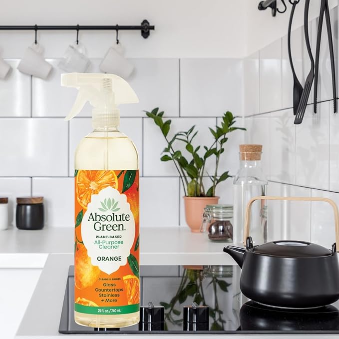 All Purpose Cleaner Spray, Non-Toxic, Kitchen, Bath, Countertop, Stainless, Safe around Kids + Pets, Natural Orange Scent, 25 oz (1 Pack)