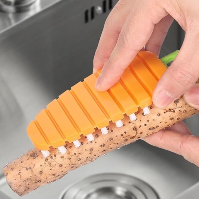 4 Pack Vegetable Brush, Fruit Brush Set, Multiple Segments are Bendable Fruit Vegetable Cleaning Brush, Fruit Peeler, for All Kinds Fruits Vegetables