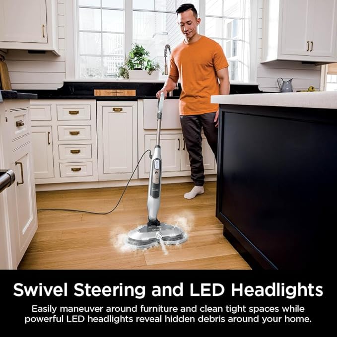 Shark Steam & Scrub with Steam Blaster Technology All-in-One Hard Floor Steam Mop with 3 Steam Modes & LED Headlights S8201