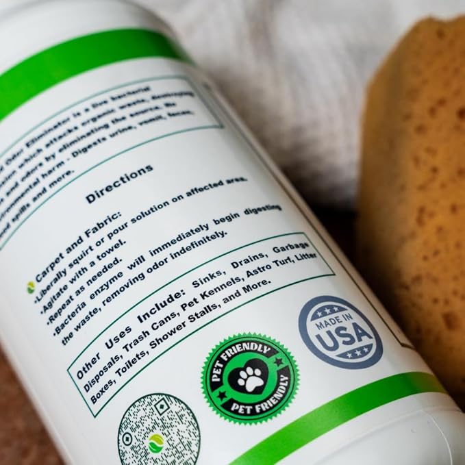 Stain & Odor Eliminator For Strong Odor - Enzyme Cleaner and Urine Remover - Multi Purpose - Laundry Deodorizer and Carpet Spotter- Organic Waste Remover for All Surface