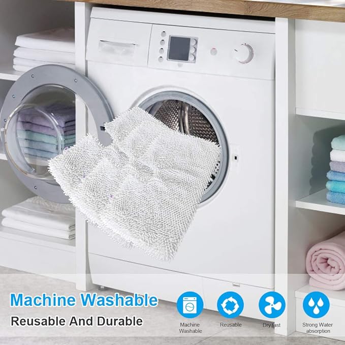 Fushing 6Pcs Steam Mop Pads, Washable Microfiber Cleaning Steamer Replacement Pads for Shark Steam Mop S3501 S3601 S2902 S3901 S3550 S3601D S3801 S3801CO SE450 S2901