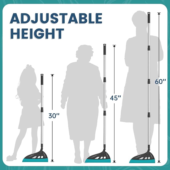 Magic Air Broom Household Silicone Broom for Floor Cleaning, Multifunctional Floor Squeegee with 60’’ Aluminum Adjustable Handle, Pet Hair for Glass, Fine Dust, Hair, Liquids (Gray)