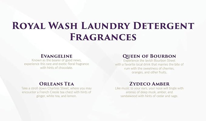 Royal Wash 16 Ounce High Efficiency Scented Fragranced Liquid Laundry Detergent, Orleans Tea