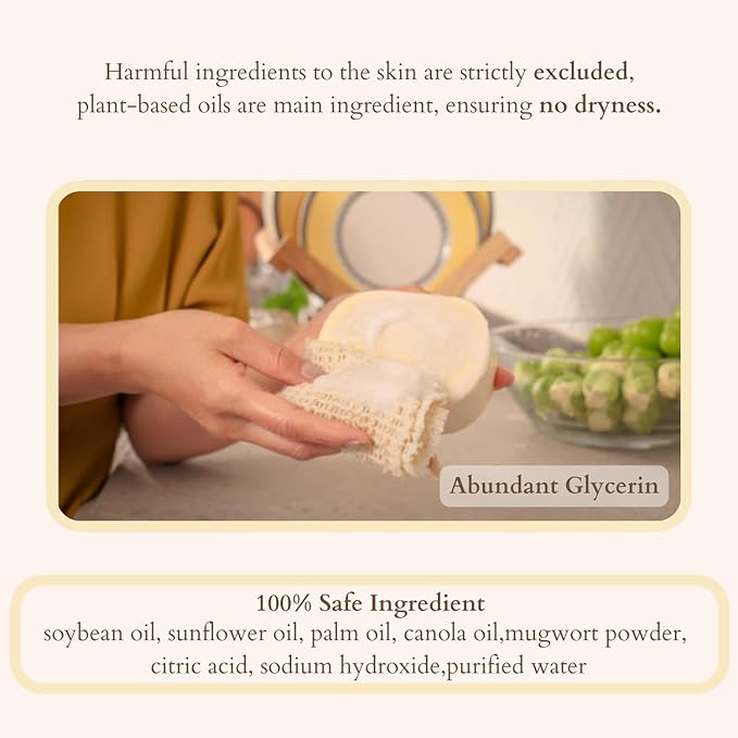 JiguMom Natural Big Soap Bar Dishwashing (8.82oz *3 set) Eco Friendly Plastic Free Packaging with Sustainable Organic Ingredients for Kitchen