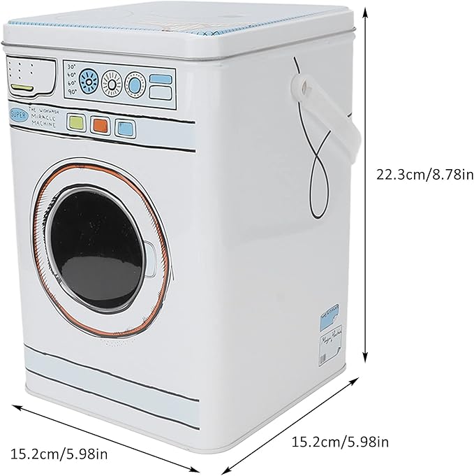 Detergent Canister, Laundry Powder Box Large Capacity Decor Display Tin Blue with Handle for Washing Tablets for Storing