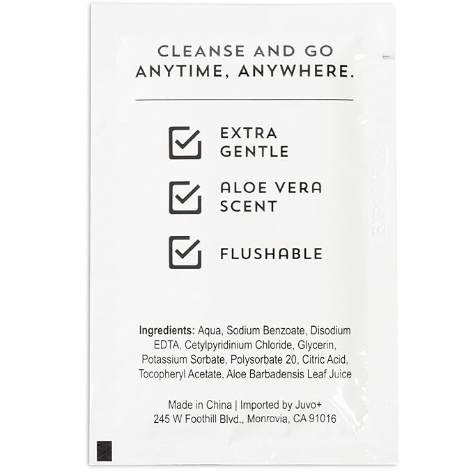 BLUE PANDA 100 Pack Wet Travel Butt Wipes, Flushable Wipes Individually Wrapped for Adults (Aloe Vera Scented), Pink - Purse Essentials