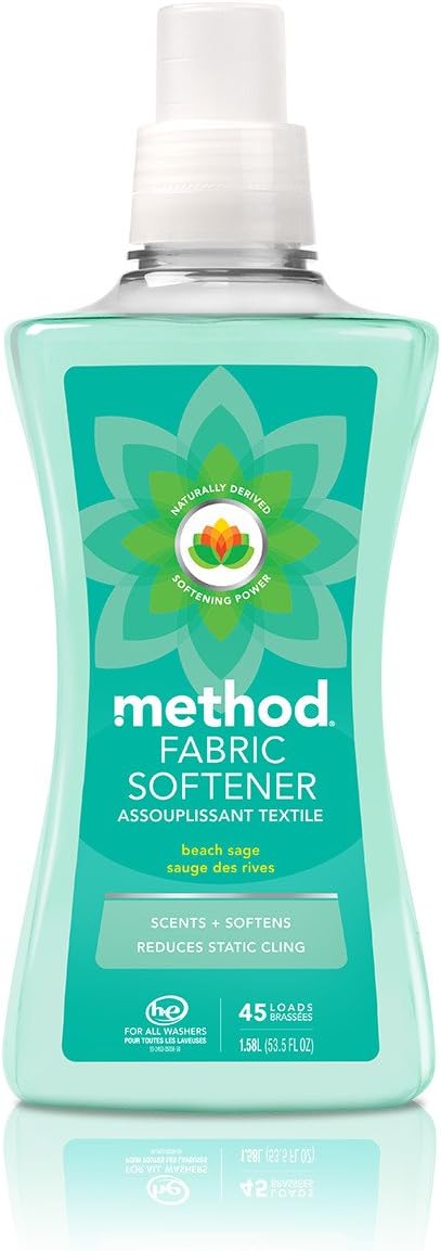 Method Fabric Softener; Beach Sage; 53.5 Ounces; 45 Loads; 1 pack; Packaging May Vary