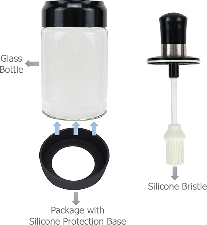 EIKS Oil Bottle with Silicone Brush for Cooking BBQ Kitchen