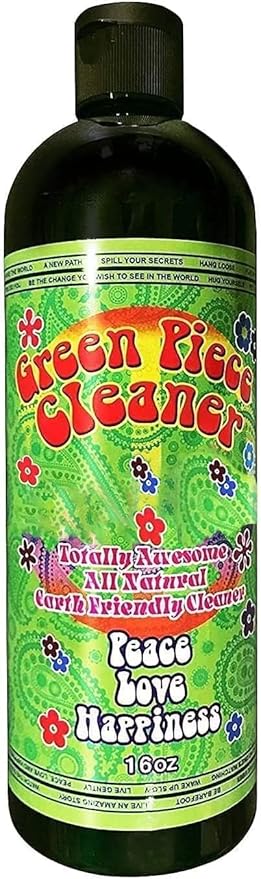Green Piece® Glass Cleaner 2 Bottles -16 oz with 1Purple Psychedelic Plug Set - Excellent for Cleaning and Smell Proofing