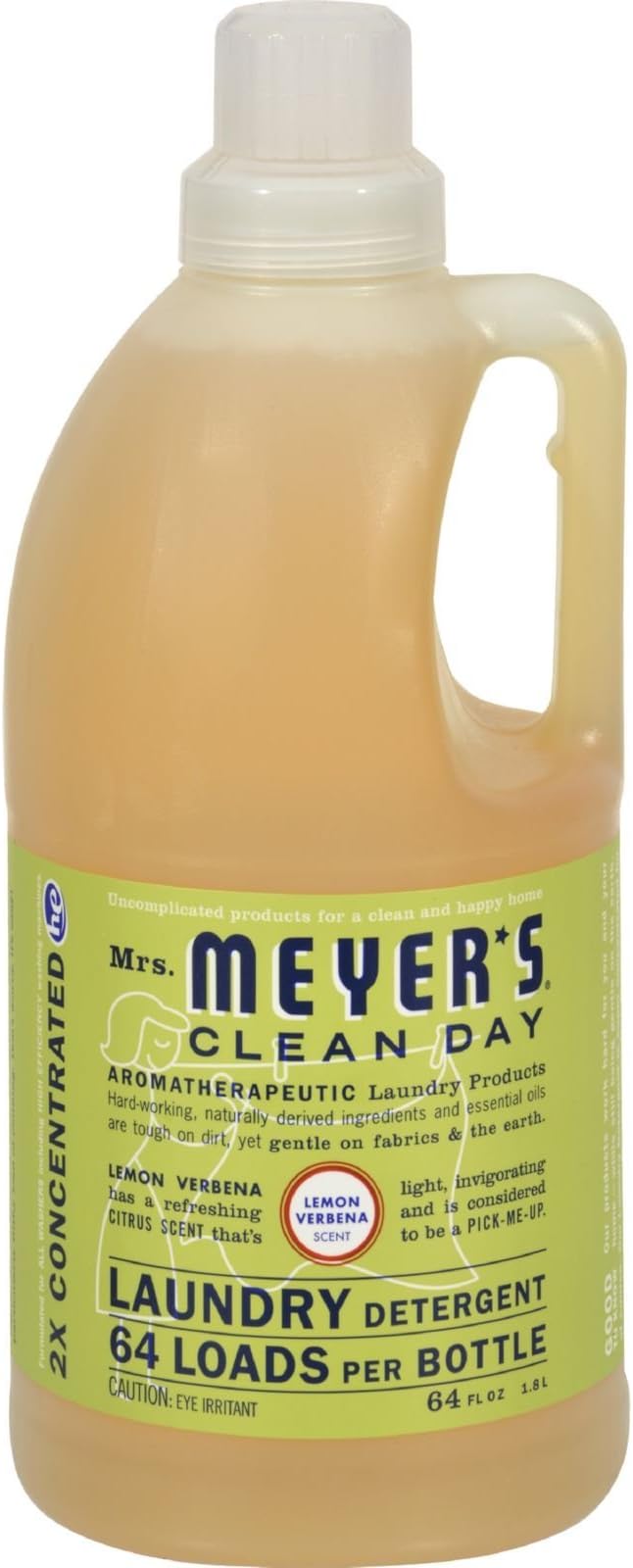 Mrs Meyers Laundry Detergent, Lemon Verbena Scent, 64 Oz (Pack of 6)