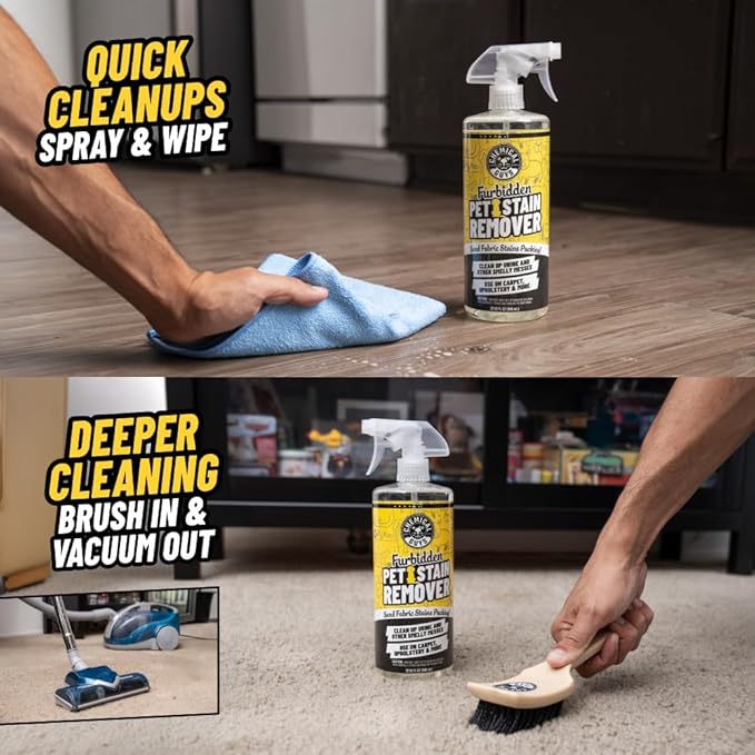 Chemical Guys Furbidden Pet Stain Remover For Car & Home, Carpet & Upholstery Cleaner, Eliminates Pet Odors & Stains From Urine & Vomit, Multi-Surface Pet Odor Neutralizer - From (32 Fl Oz)