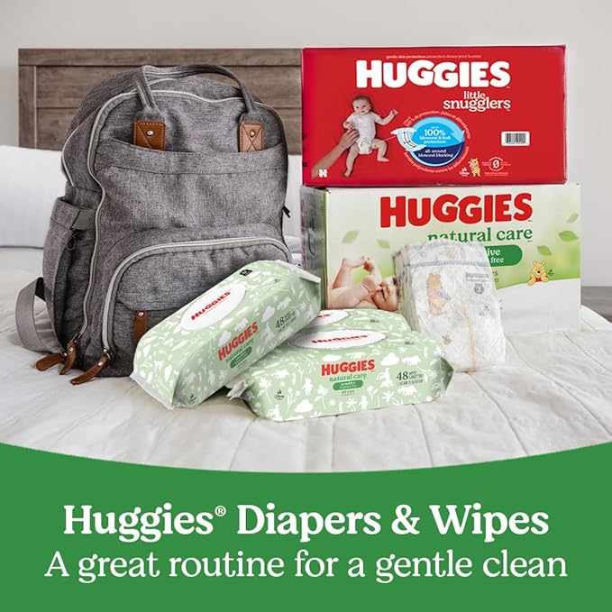 Huggies Natural Care Sensitive Baby Wipes, Unscented, Hypoallergenic, 99% Purified Water, 1 Refill Pack (184 Wipes Total)