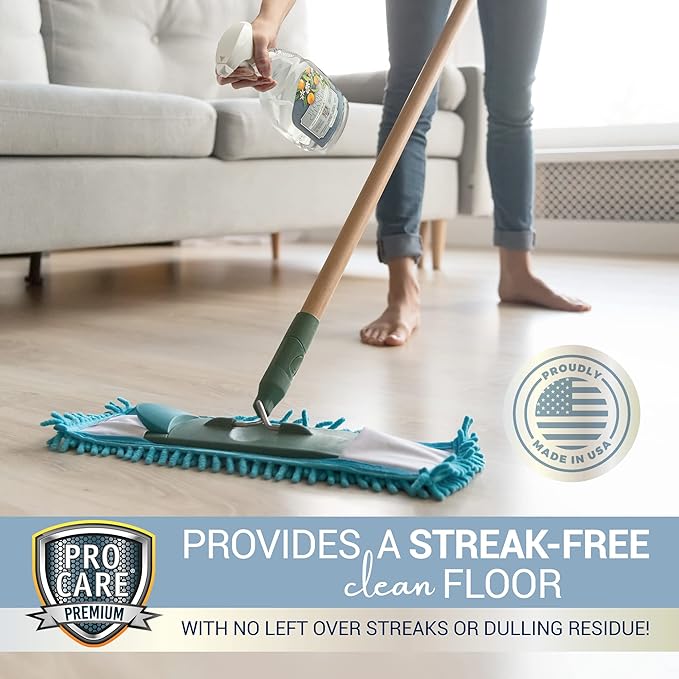 Citrus Floor Cleaner (Made in USA) | Tile, Stone, Laminate, Vinyl & Natural Wood Floor Cleaner for Mopping, Floor Cleaning Solution with Citrus Aroma - 32oz / 0.95L Spray Bottle