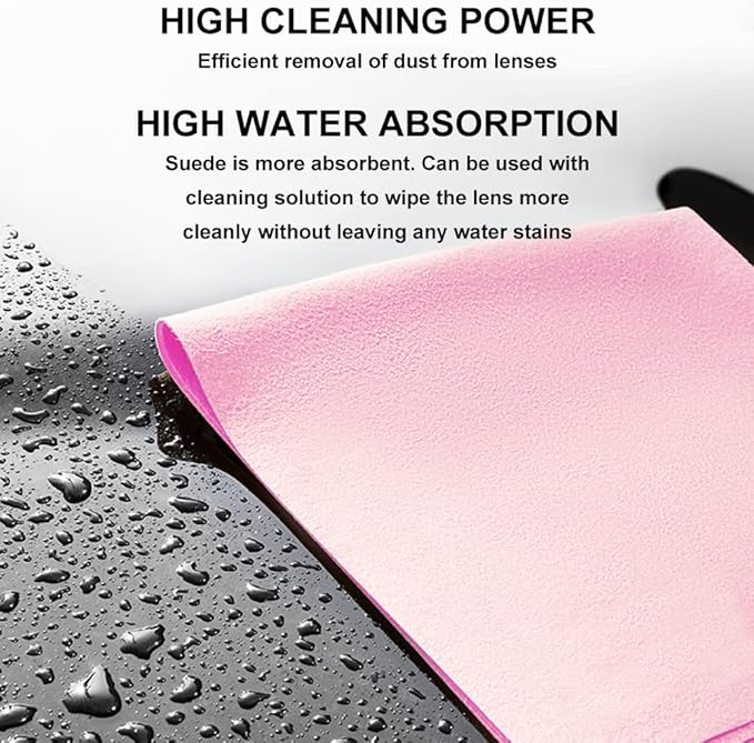 100 PCS Glasses Clean Cloth Suede, Lens Clean Cloth for Lenses, Glasses, Screens, Cameras, iPad, iPhone, Eyeglasses (6"x7", 100PCS/Pink)