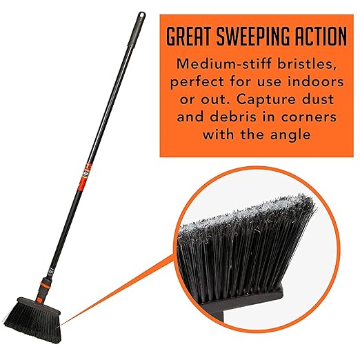 SWOPT Indoor Kit — Includes 18” Dust Mop, Cotton Mop, Angle Broom, 48” and 60” Steel Handles, and Organizer — Cleaning Heads with Long Handle Interchangeable with All SWOPT Cleaning Products
