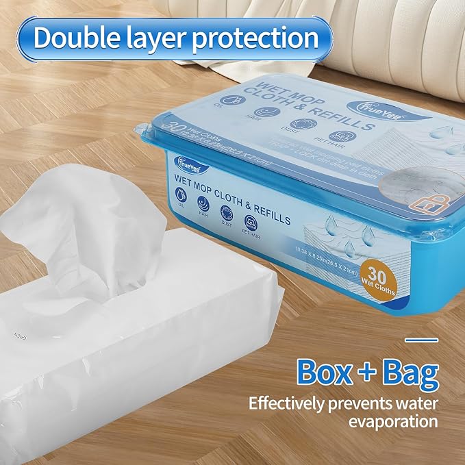 for Swiffer Sweeper Mop 30 Count Dry Sweeping Cloths + 30 Count Wet Pads Refill Combo