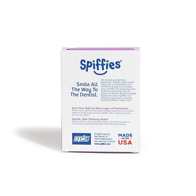Baby Teeth Wipes - Grape Flavor, Xylitol-Enriched Baby Gum Cleaner & Dental Wipes for Teething Relief and Teeth Cleaning - Safe for Infants & Toddlers, 20 Count (Pack of 6)