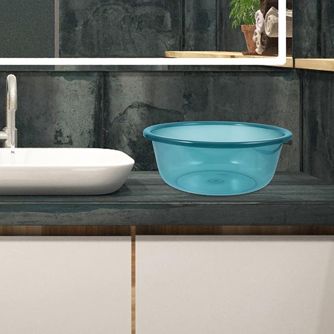 Round Plastic Wash Basin: 2pcs Stackable Camping Dishpan Vegetable Fruit Dish Tub Foot Soak Tub Laundry Hand Wash Bucket Dish Pans for Washing Storage Cleaning Supplies