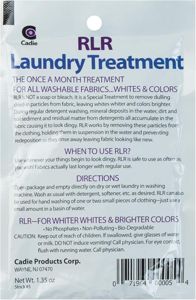 RLR Natural Laundry Detergent Powder – Whitens, Brightens, Refreshes Baby Cloth Diaper Detergent, Musty Towels, Workout Clothes - Non-toxic, Fragrance-Free For Sensitive Skin (Pack of 5)
