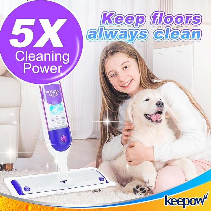 Power Mop Pads Refills Compatible with Swiffer PowerMop Multi-Surface Mopping Pad Disposable Replacement Mop Refill Pads Safe on All Floors Cleaning (5 Pack, Brown)