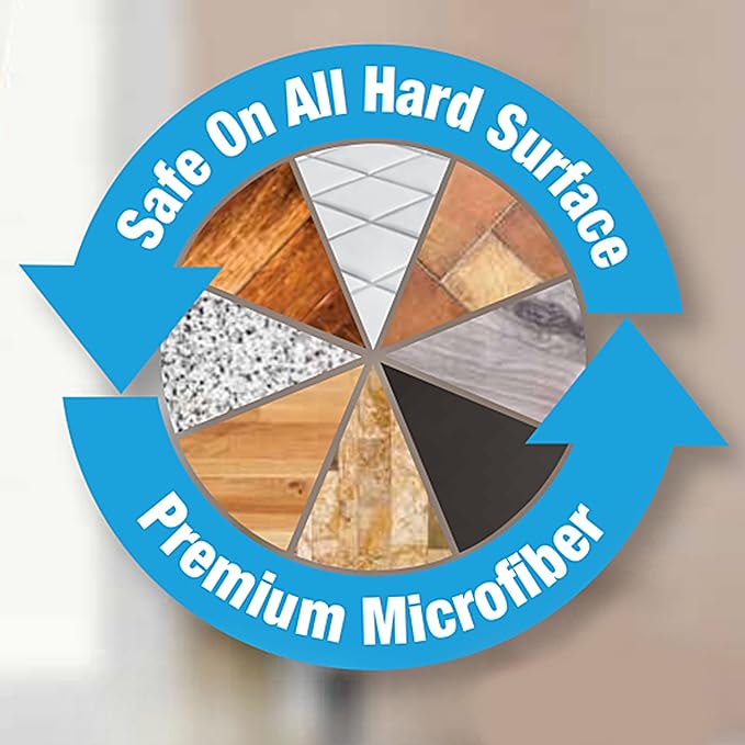 Disposable Microfiber Mop Pads in Easy Grab Dispenser Box, White with Blue Stripe, Non-Scratch, Streak-Free Cleaning for Hardwood, Vinyl, Marble, Ceramic Floors, Fits 18-Inch Mop Plates,