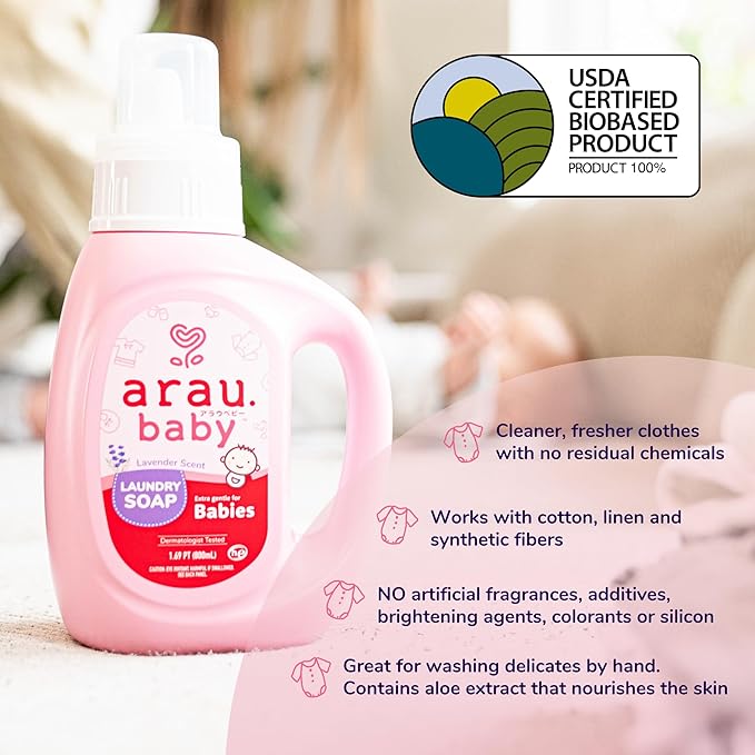 Laundry Soap, Lavender, Plant Based Formula, Safe for Sensitive Skin, Baby Laundry Detergent with No Artificial Fragrance or Additives, Gentle on Infant, Newborn and Baby Clothes, 27 Fl Oz