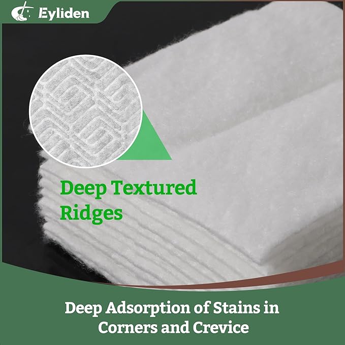 Eyliden Disposable Mop Starter Kit with 60 Refills -1 Sweeper Mop, 12 Wet Mop Cloths, 12 Heavy-Duty Pet Hair Mop Pads, 36 Dry Sweeping Cloths