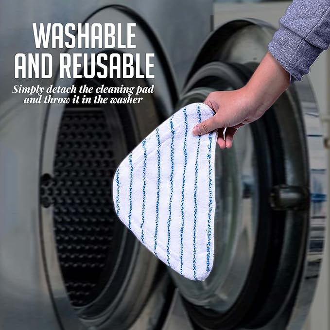 OVENTE Steam Mop Replacement Pads for ST405 Series (Pack of 4), Reusable and Washable Microfiber Cleaning Pads, White ACPST4054