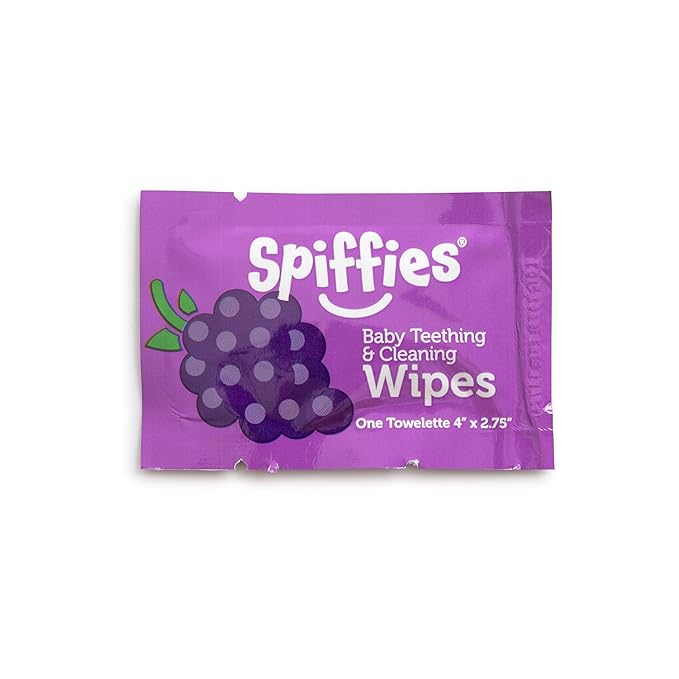 Baby Teeth Wipes - Grape Flavor, Xylitol-Enriched Baby Gum Cleaner & Dental Wipes for Teething Relief and Teeth Cleaning - Safe for Infants & Toddlers, 20 Count (Pack of 6)