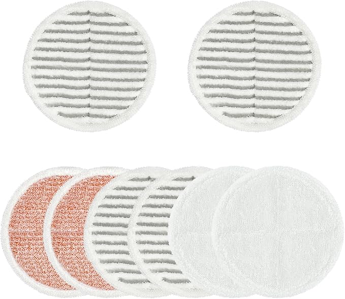 8 Pack Mop Pads Replacement Compatible with Bissell Spinwave Mop 2124 2039 2037 2039A Series, Mop Pads for Bissell Spinwave Hard Floor Mop (2 Heavy Scrub Pads, 2 Soft Pads, 4 Scrubby Pads)