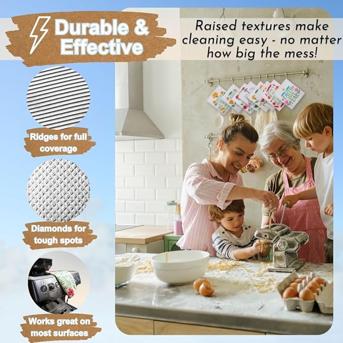 Swedish Dishcloths - Ecofriendly Reusable Paper Towels, Biodegradable Dish Cloths - Cellulose Sponge Dish Cloths for Washing Dishes - 8 Pack (Christian Messages)
