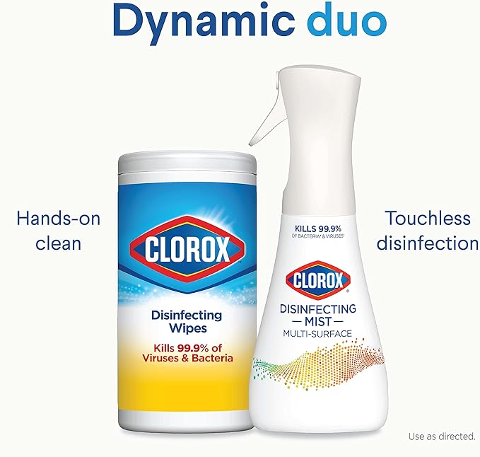 Clorox Disinfecting Mist, Lemongrass Mandarin, Household Essentials, 3 Refills, 16 Fl Oz Each