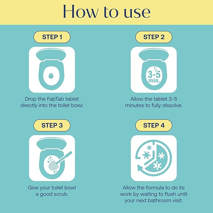 Toilet Bowl Cleaner Tablets- No Harsh Chemicals | Removes Rust & Stains | Natural Cleaning Products | Family and Pets approved Plastic-Free