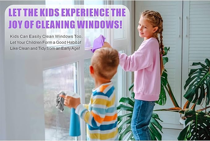 Longmann Window Cleaning Cloth, Glass Cleaning Cloth, Streaks Schatches Free. Violet,1 Pack