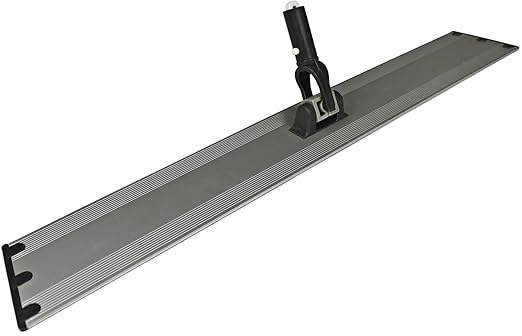 Flat Mop Plate Frame for Microfiber Pads, Commercial-Grade Aluminum with 360° Swivel, Hook and Loop Fastening, Lightweight and Durable, Gray, Frame Only, 24 Inches