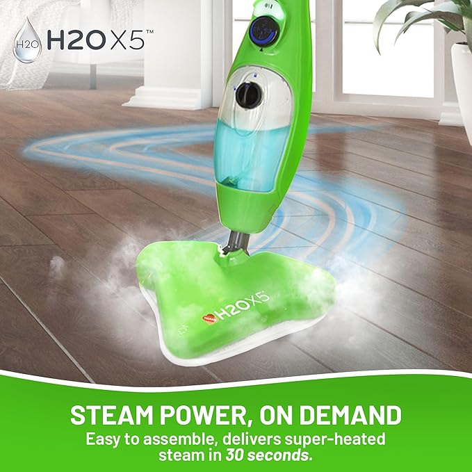 H2O 5-in-1 Multi-Purpose, Handheld Steam Cleaner, Adjustable Height, Removable Tank, Large Capacity, Rapid Heat Up, Steam Control, Lightweight, High Pressure